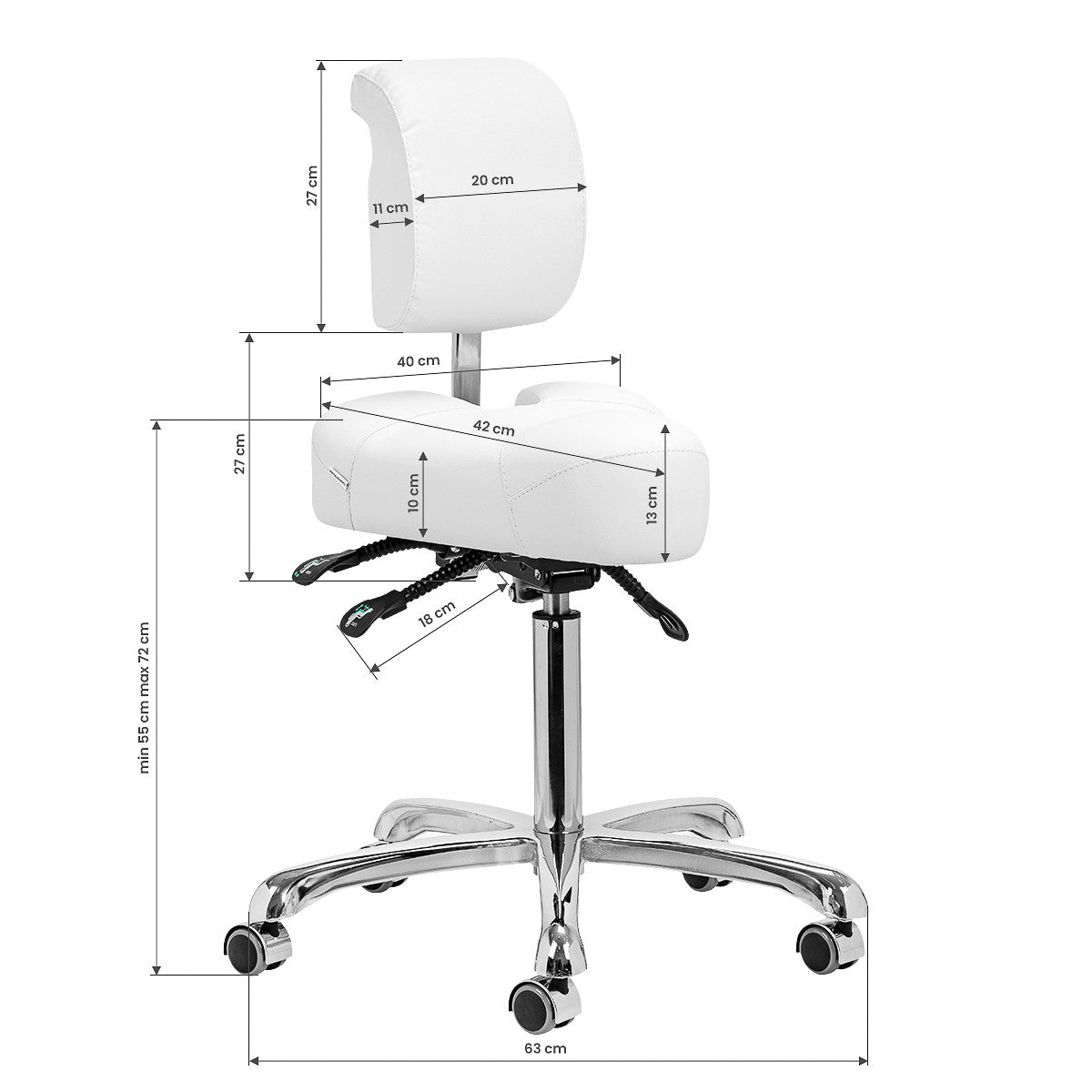 Fauteuil de podologie et de pédicure Giovanni 1005 Blanc