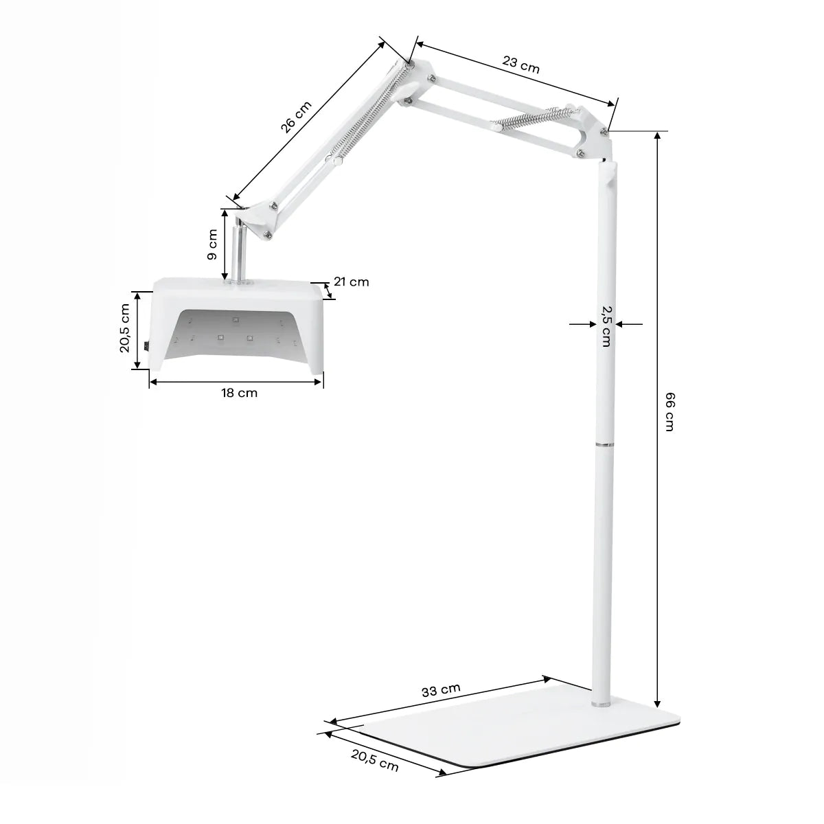 GLOW 112 UV/LED Pedicure Lamp with Tripod and Metal Base, White