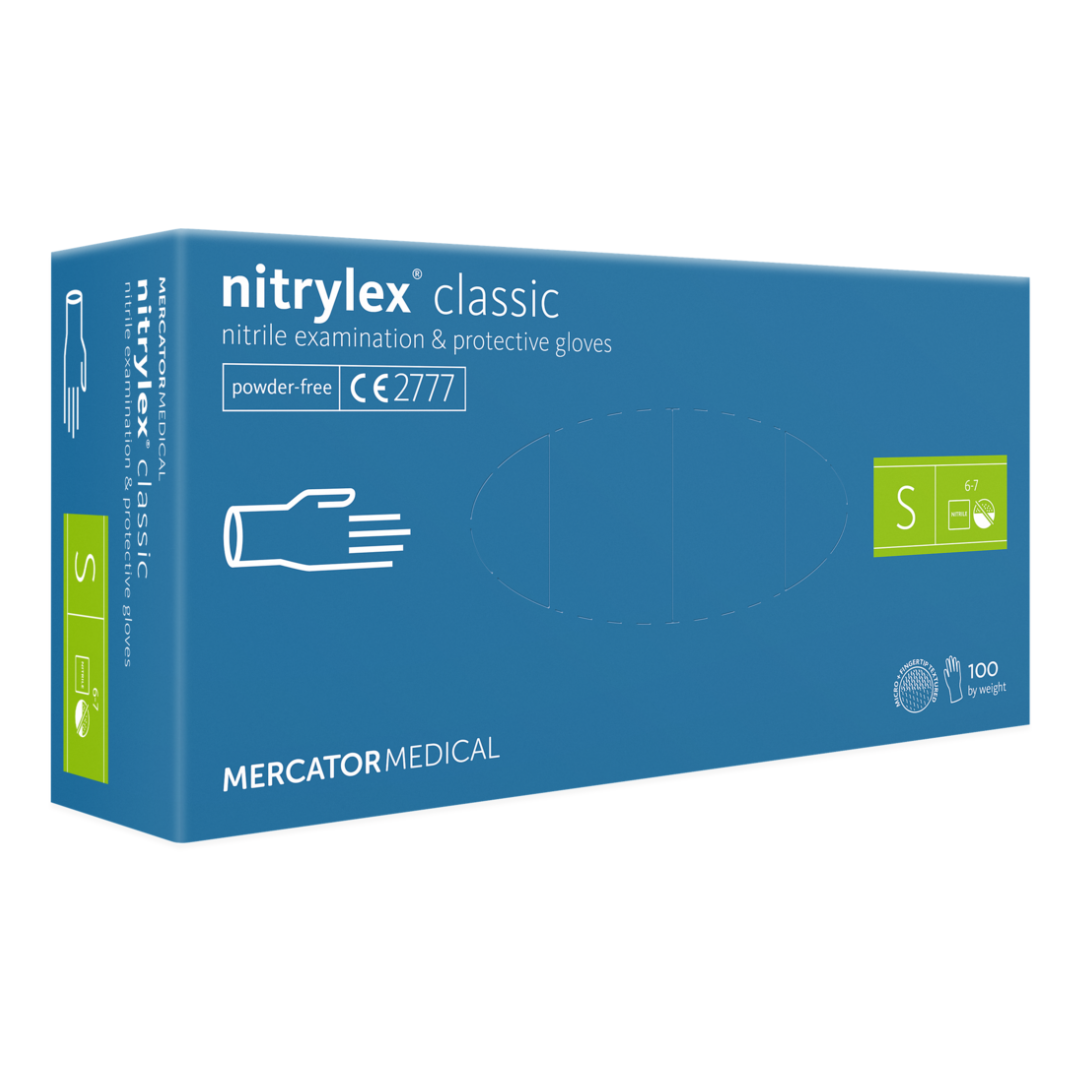 Nitrylex PF Disposable nitrile gloves, powder-free S Blue, 100 pcs.