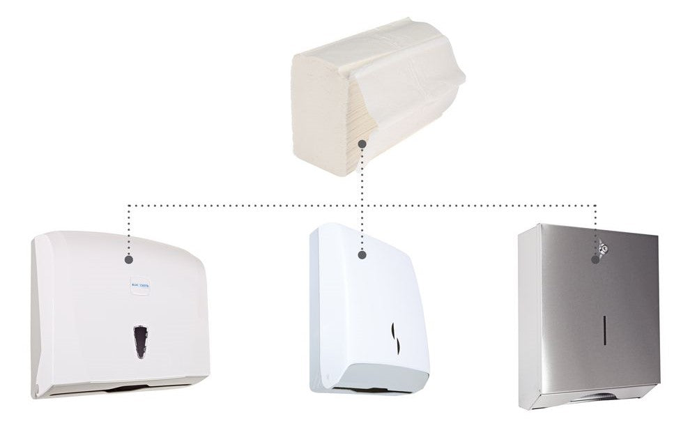 Essuie-mains en papier, 2 couches | cellulose, pliage en accordéon, FSC®-Mix