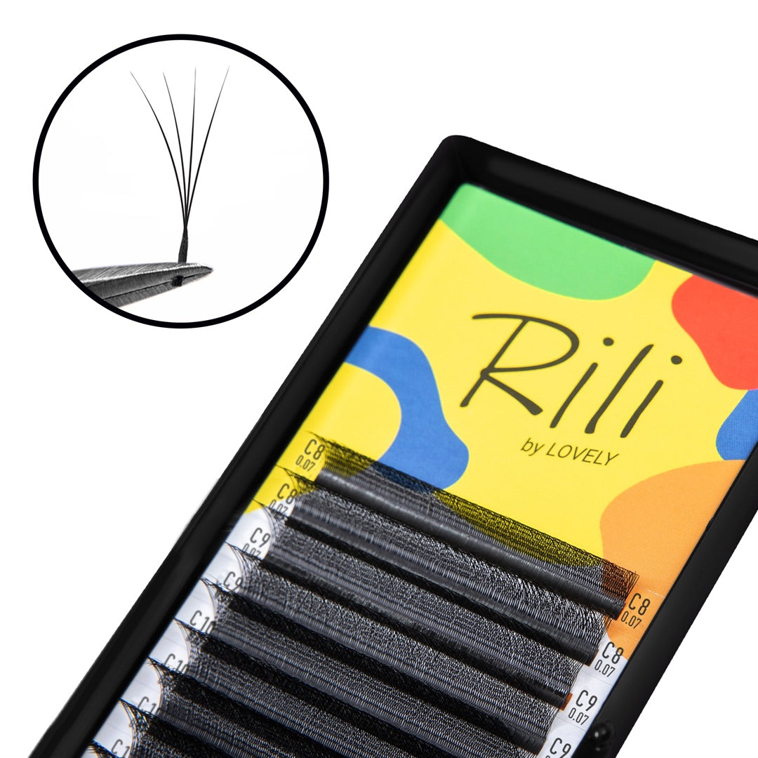 LOVELY Rili Eyelash Extensions MIX, D/0.07 x 6–13 mm, 16 rows