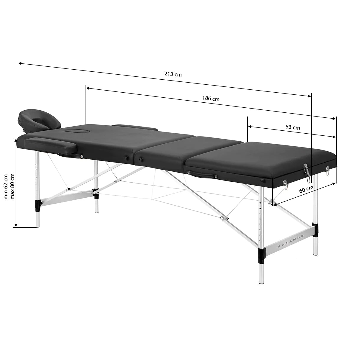 Portable Massage Table (Couch), Black