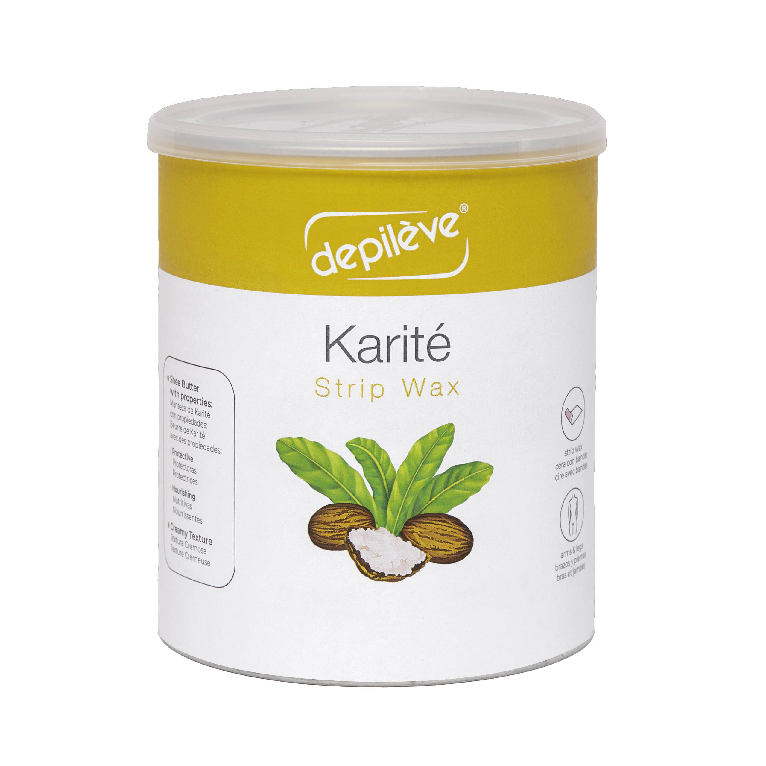 Cire à bandes Depileve KARITE (BEURRE DE KARITÉ) en pot de 800 ml