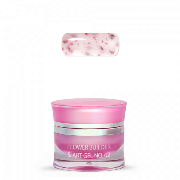 Gel Moyra Flower Builder & Art, base rose pâle avec des fleurs n° 02, 15 g