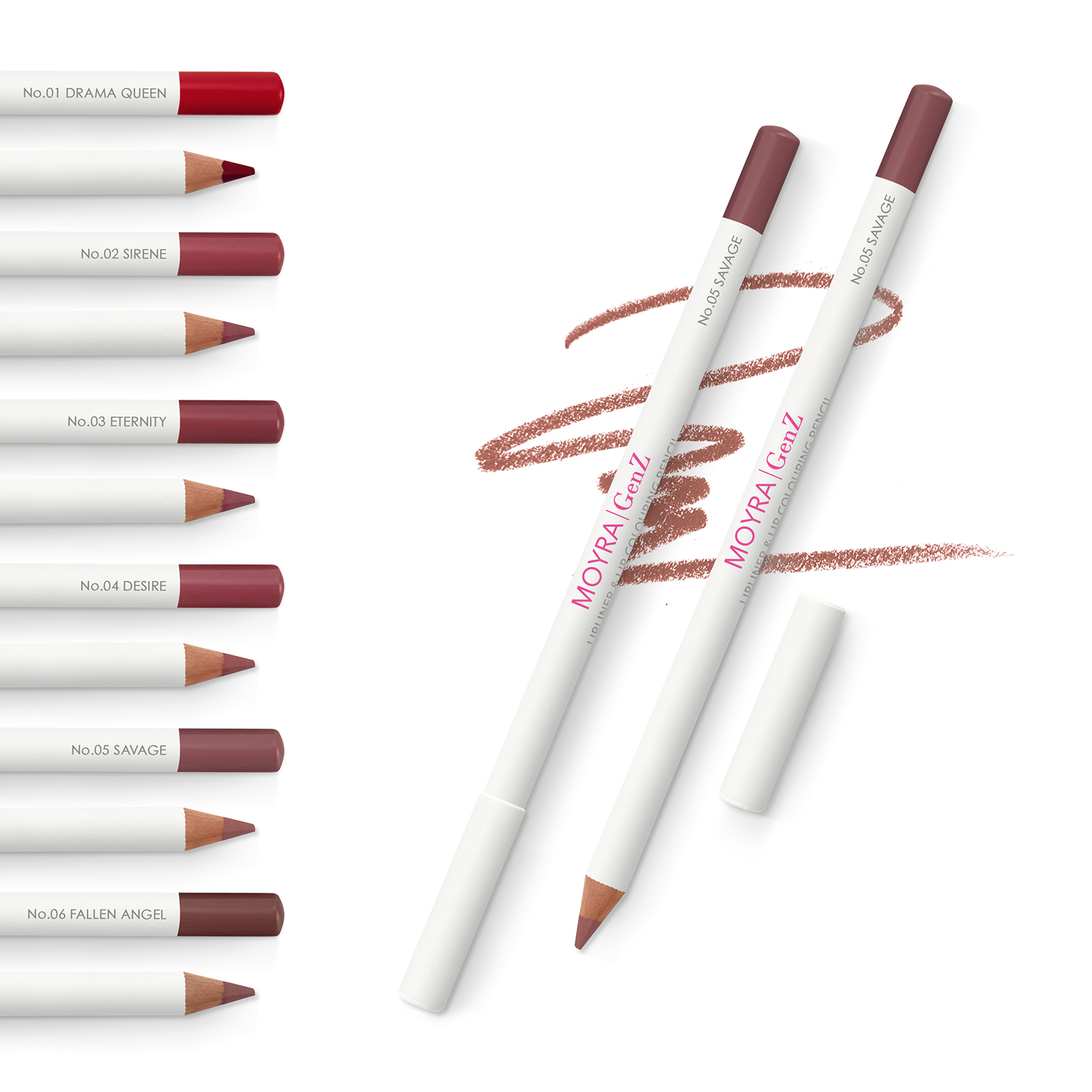 MOYRA GenZ Lipliner & Lip contour and coloring pencil 05 Savage
