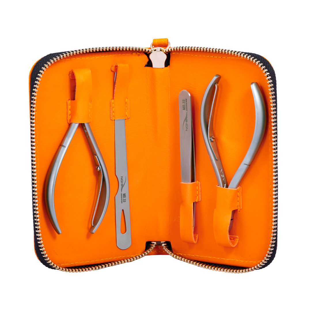 Kit de manucure NGHIA IS.01, orange/argent