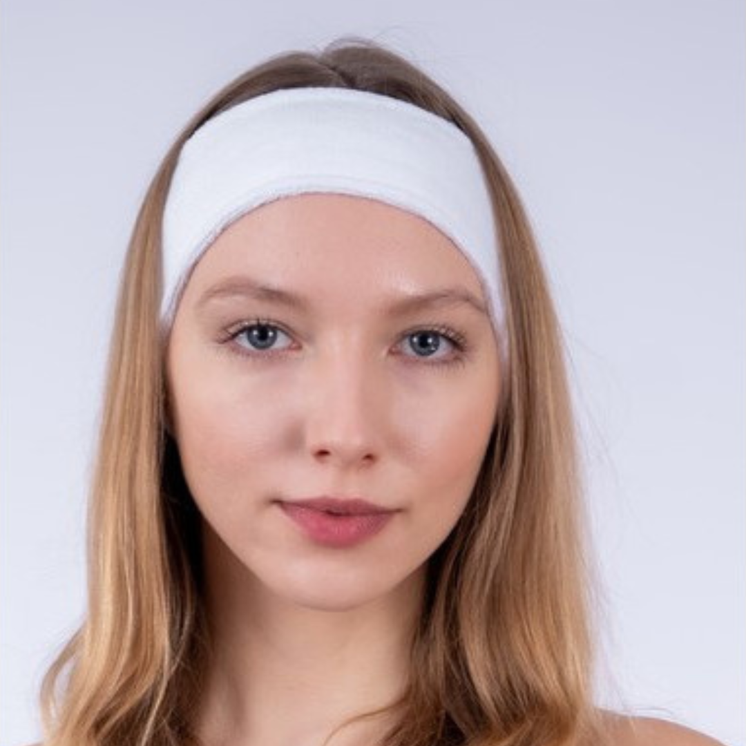 Bandeau en tissu éponge PW, blanc, 1 pièce
