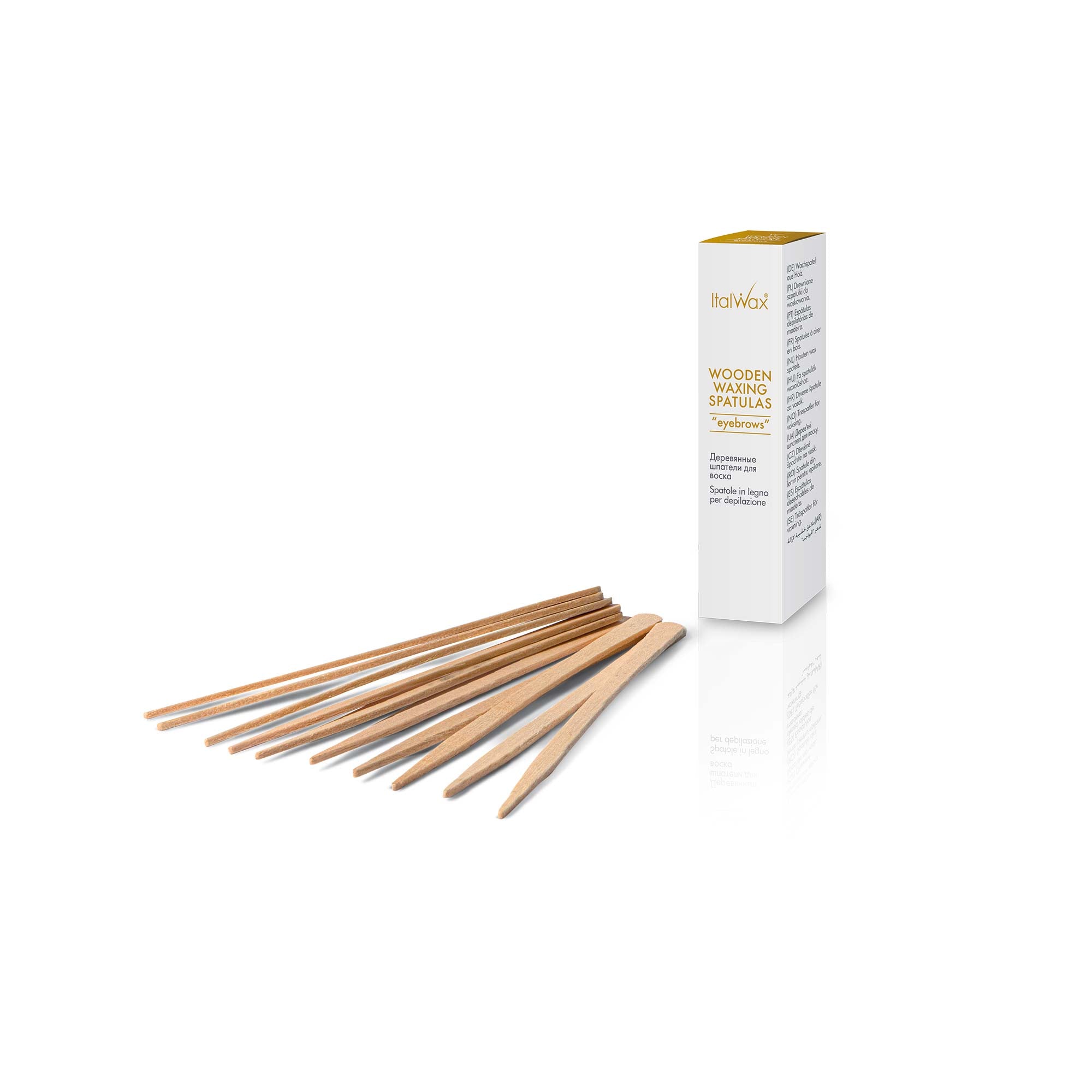 Italwax Wooden Spatulas for Eyebrow Waxing, Refill Eyebrows, 50 pcs. (D000326)