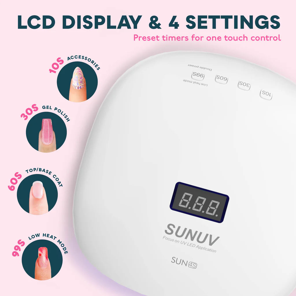 Lampe de table UV/LED rose SUN4S avec fonction Smart 2.0