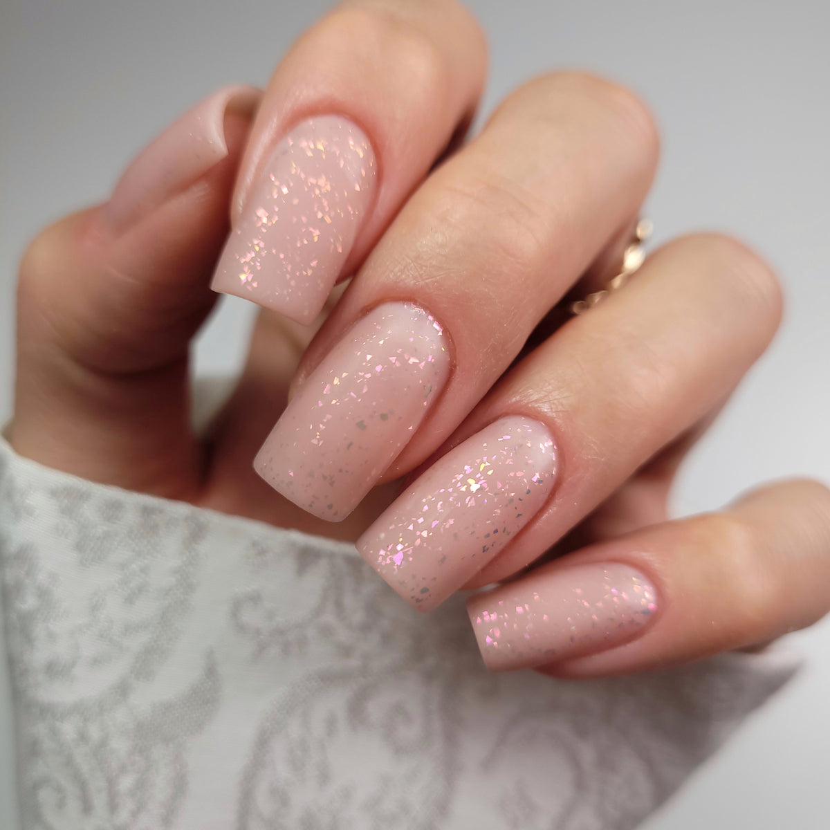T26 Semilac Vernis gel UV Top No Wipe Matte Peach Galaxy 7 ml