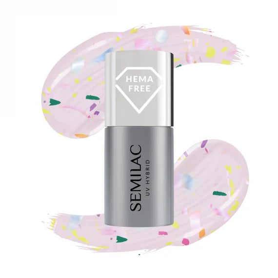 T27 Semilac Vernis gel UV Top No Wipe mat violet Galaxy 7 ml