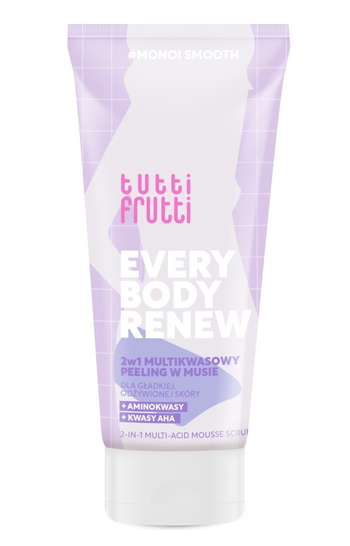 Farmona TUTTI FRUTTI MonoiSmooth, gommage-mousse 2 en 1 aux acides multiples, aux acides aminés et aux acides AHA, 200 ml