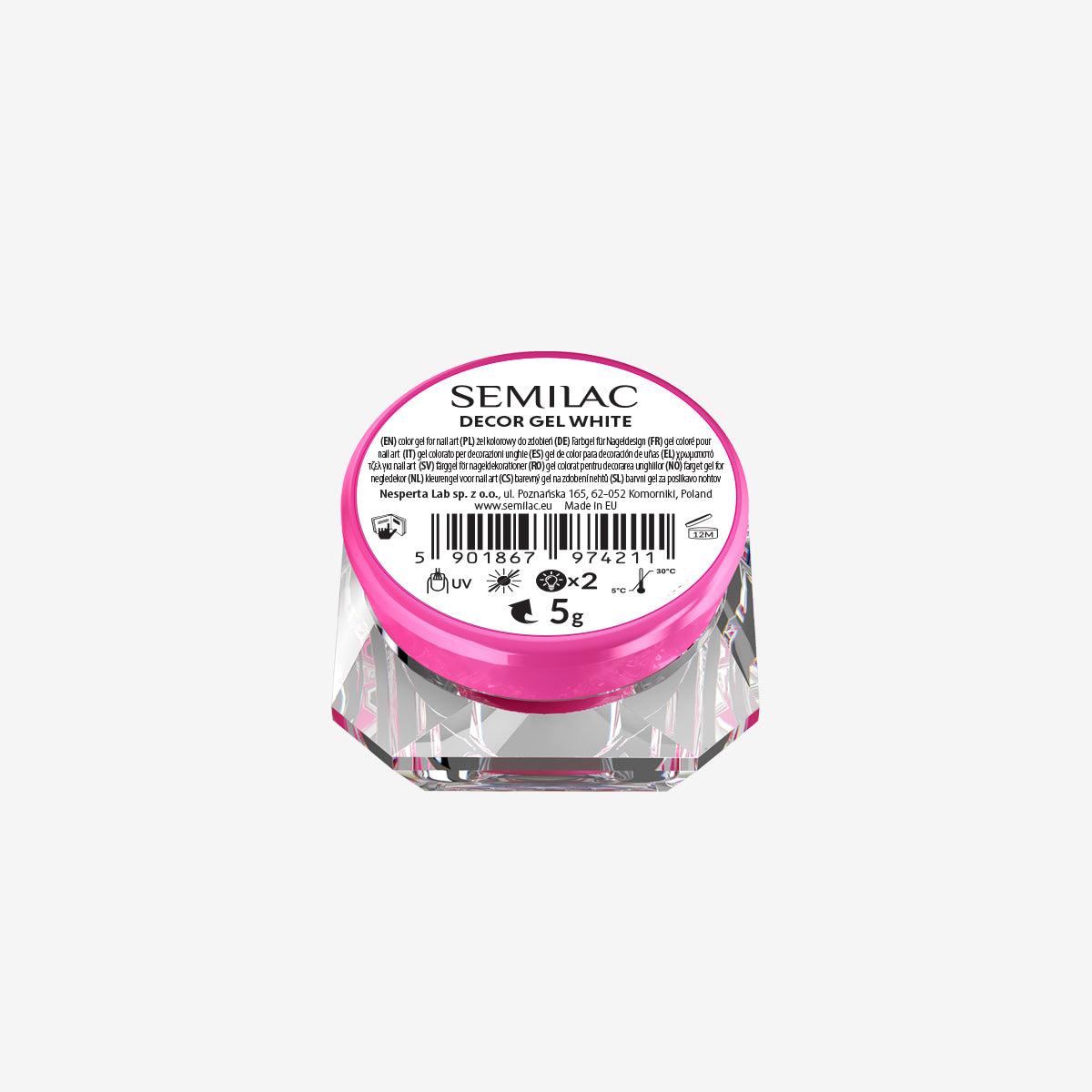 Gel décoratif Semilac blanc 5 g