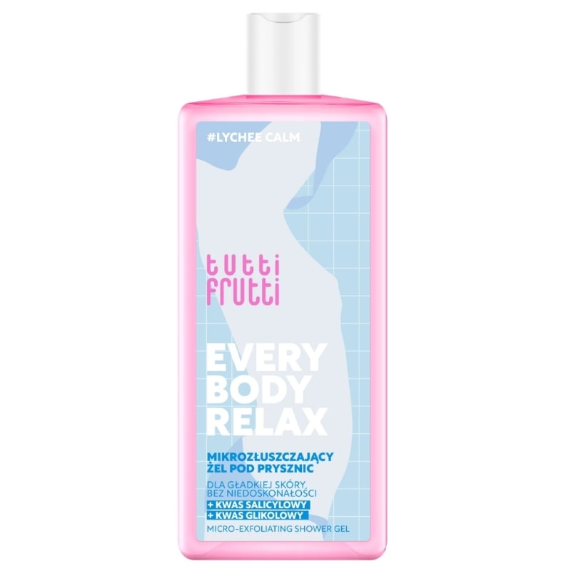 Gel douche micro-exfoliant Farmona TUTTI FRUTTI LycheeCalm à l'acide salicylique et à l'acide glycolique, 400 ml