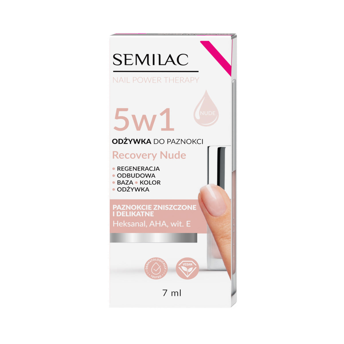 Semilac Soin des ongles Nail Power Therapy 5-en-1 Régénérant Nude 7 ml