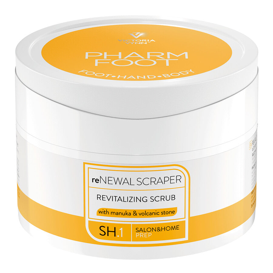 PHARM FOOT Foot Scrub with Manuka Honey and Volcanic Stones, reNEWAL SCRAPER, 200g