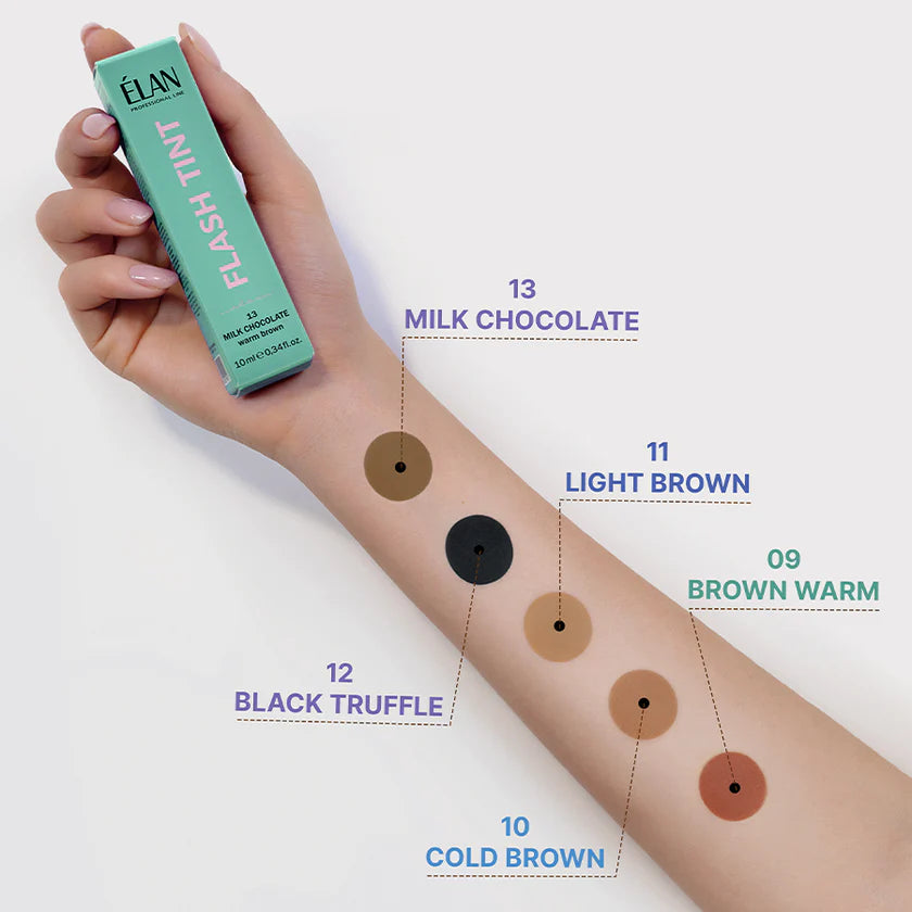 Teinture pour sourcils ELAN Flash Tint 13 Milk Chocolate, 10 ml