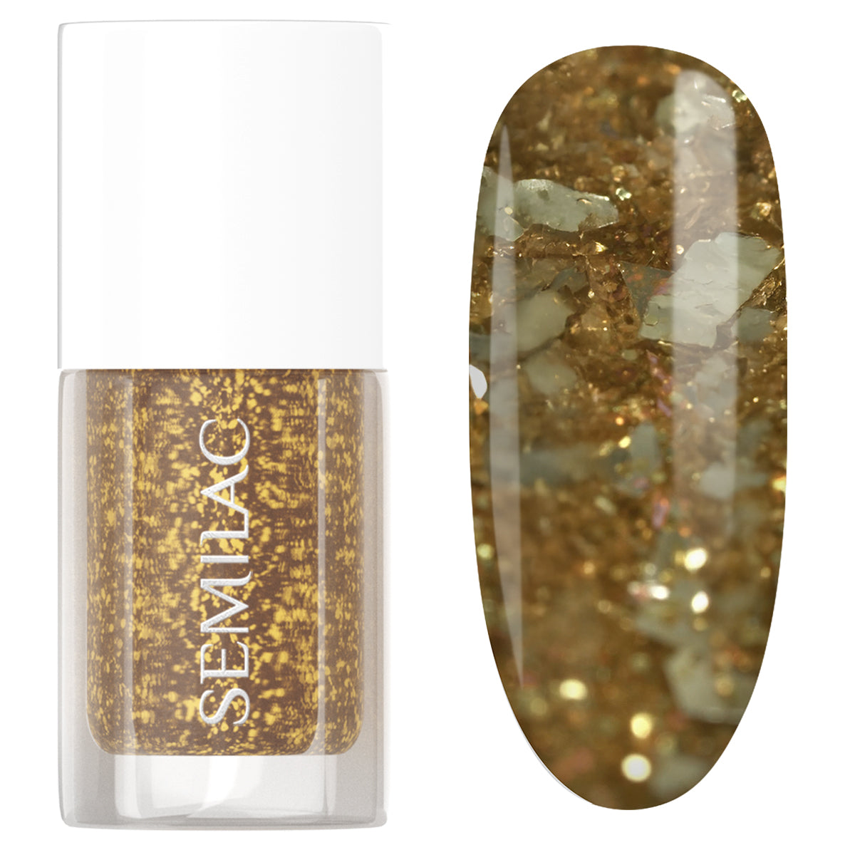 042 Semilac Vernis à ongles « Flakes of Gold » 7 ml