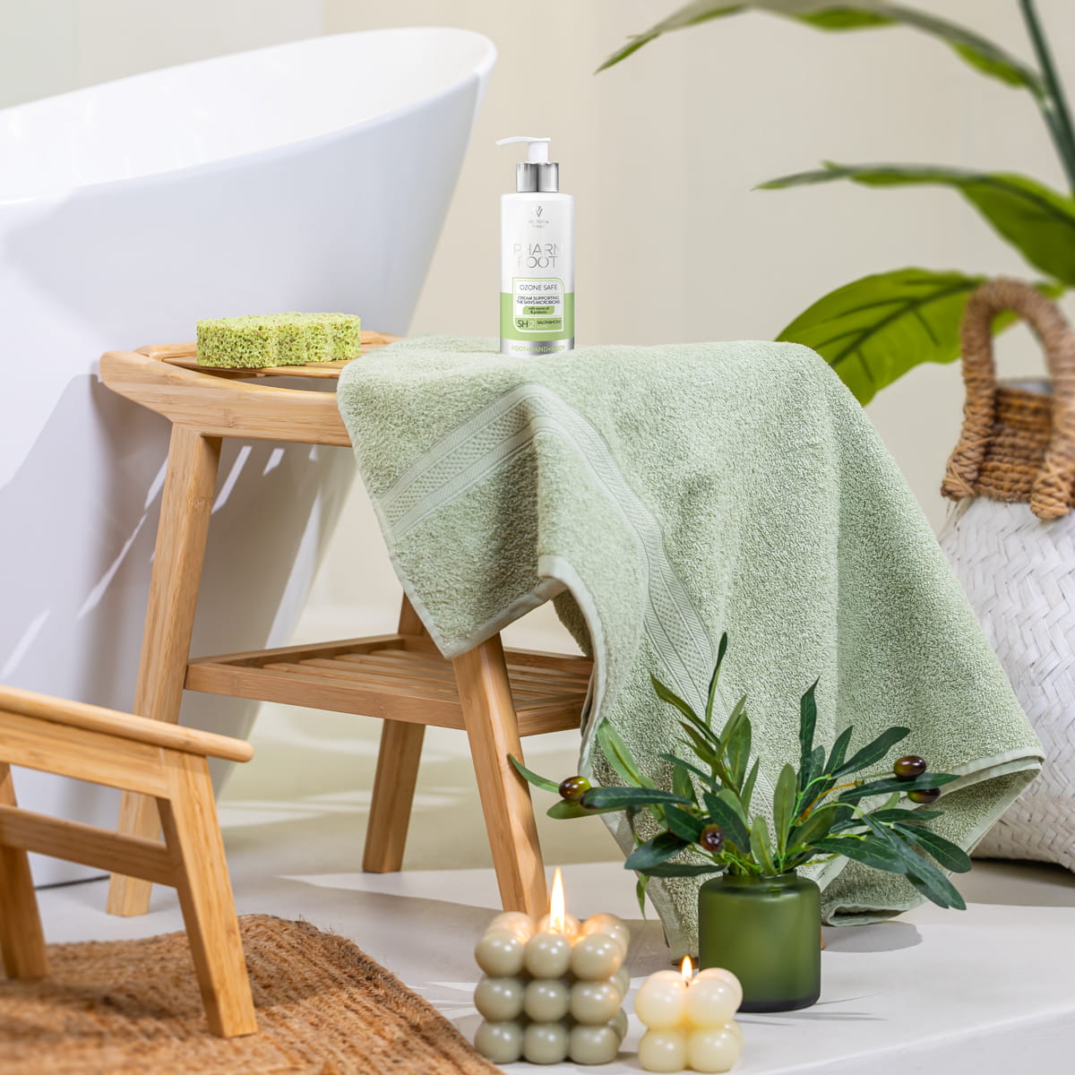 PHARM FOOT Crème favorisant l'équilibre du microbiome cutané à l'huile d'olive ozonée et aux probiotiques, OZONE SAFE 250 ml