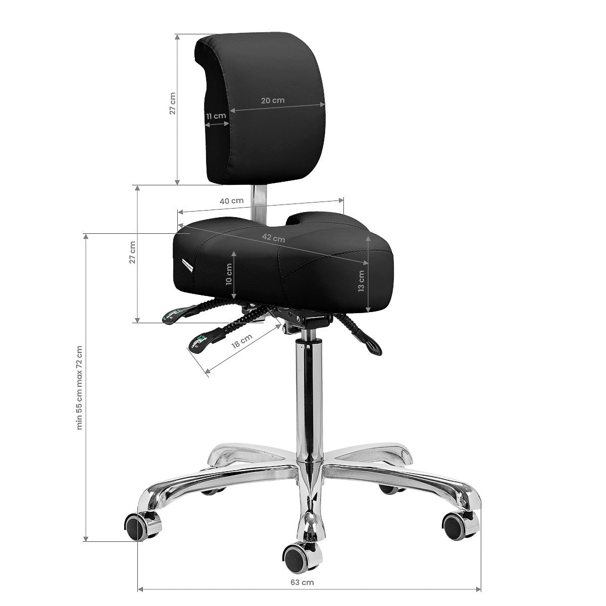 Fauteuil de podologie et de pédicure Giovanni 1005 Noir