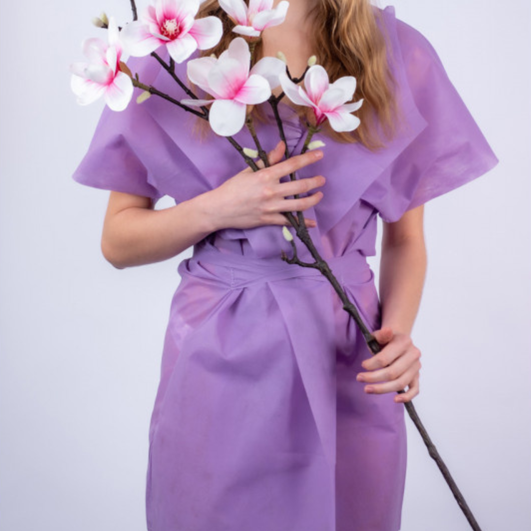 Kimono en non-tissé PW, 5 pièces, violet