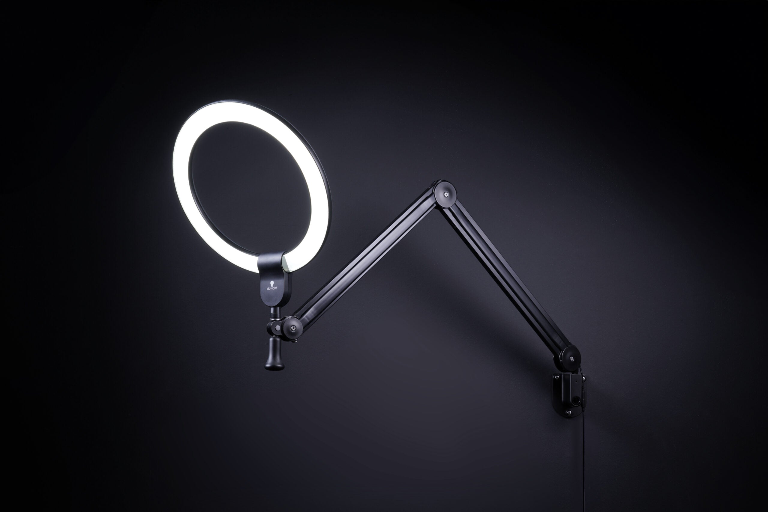 Lampe LED circulaire Daylight avec fixation murale ou de table [Aura On Arm]