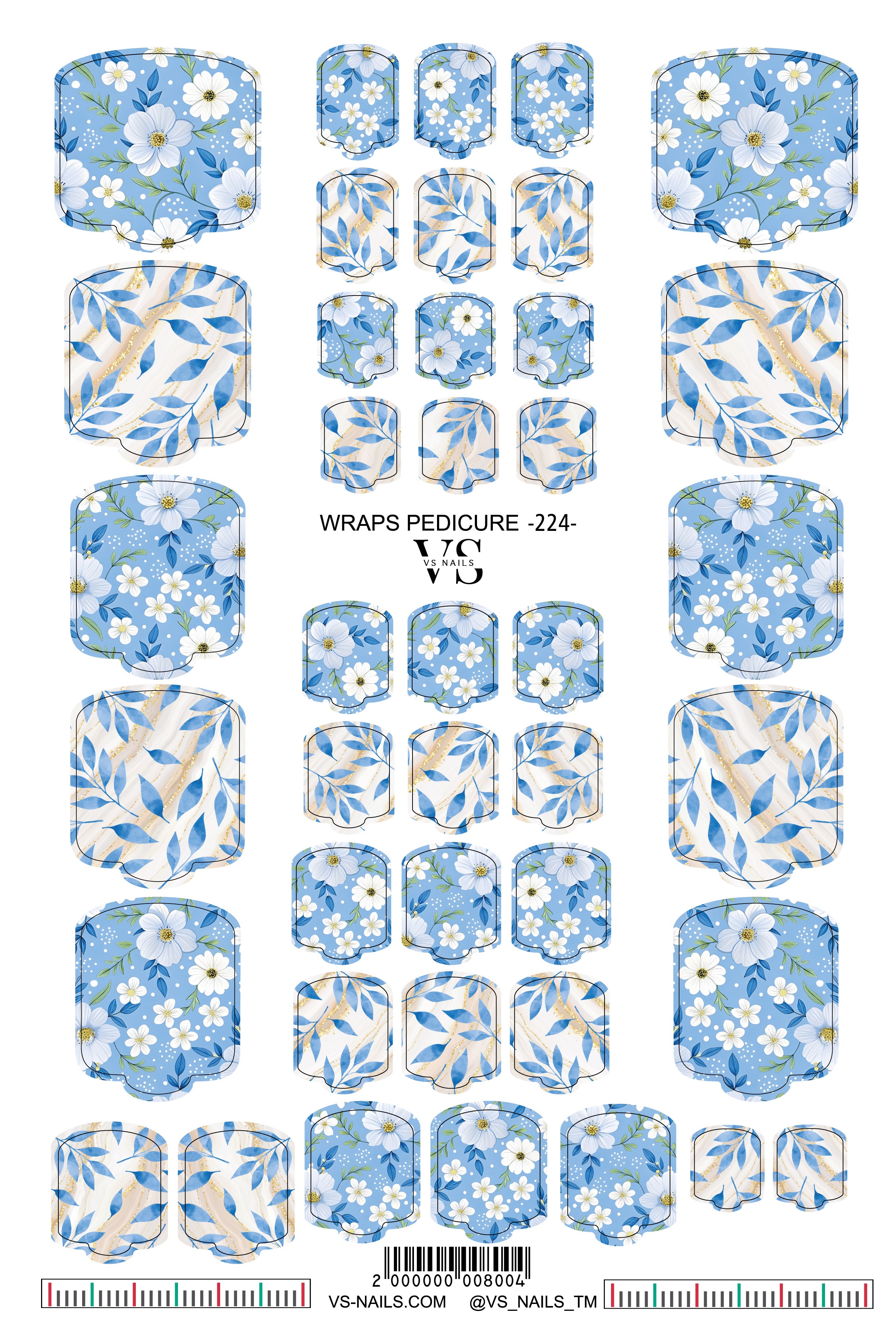VS NAILS Bandes de pédicure n° 224