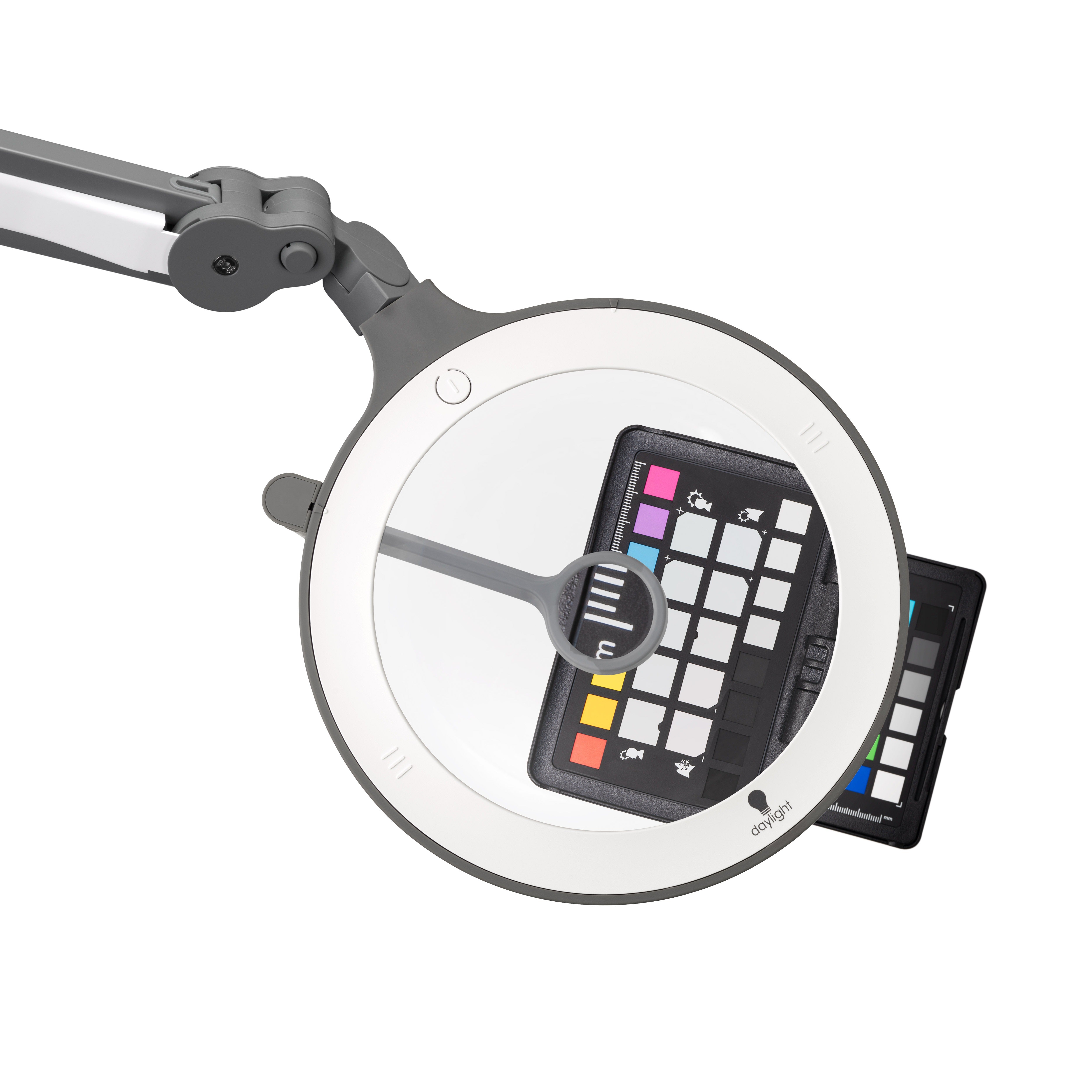 Daylight table and floor LED lamp - with 2 magnifiers [iQ Magnifier]