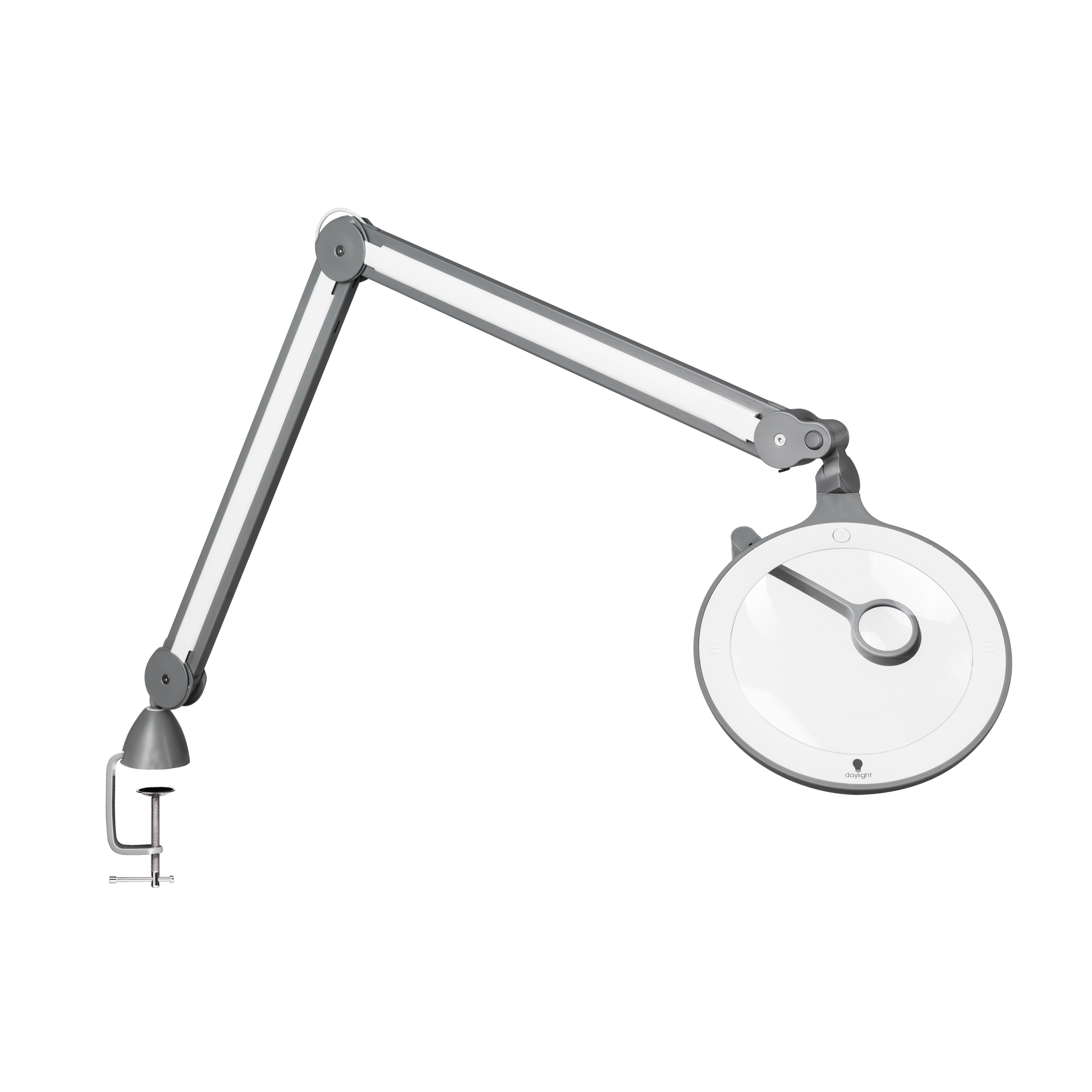 Daylight table and floor LED lamp - with 2 magnifiers [iQ Magnifier]