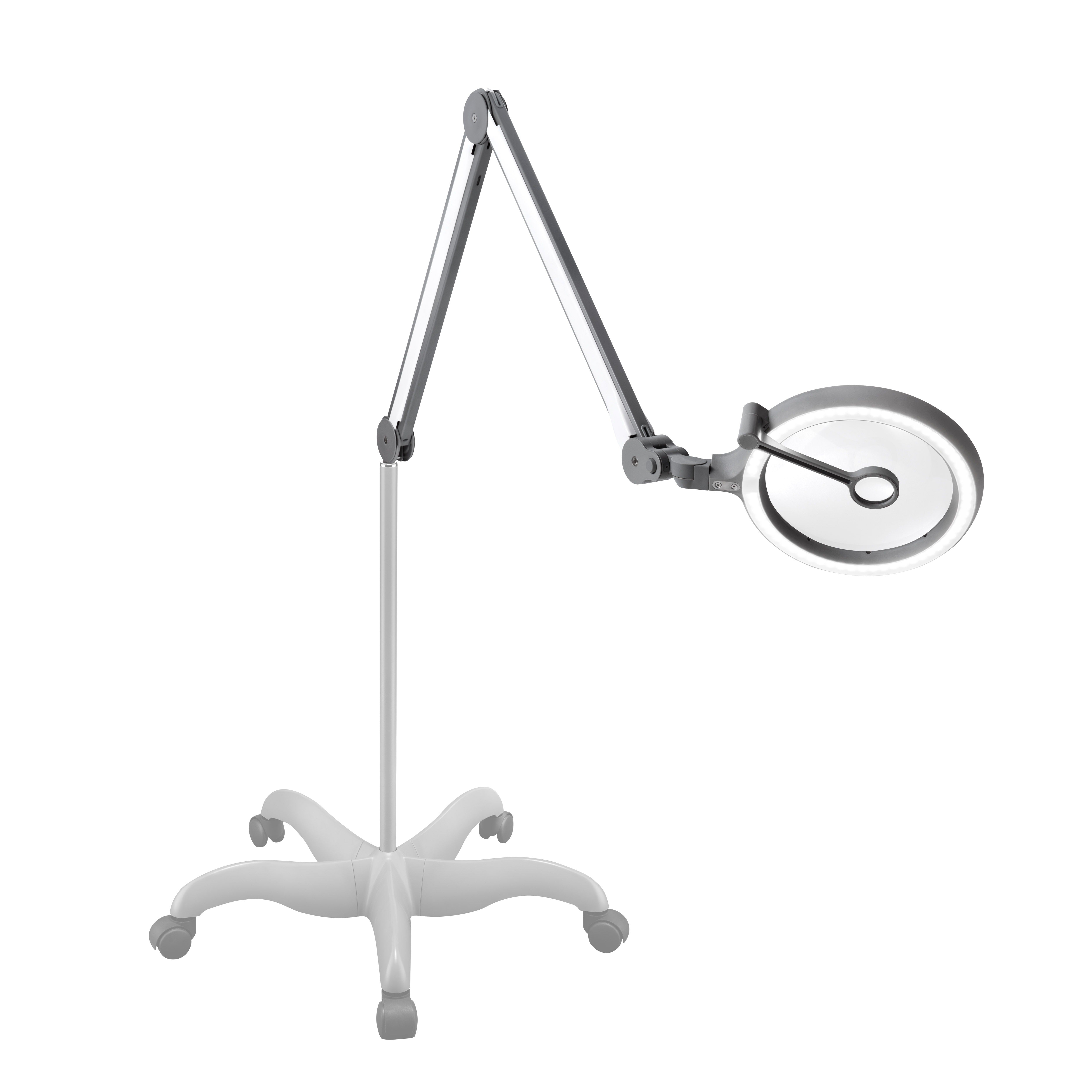 Daylight table and floor LED lamp - with 2 magnifiers [iQ Magnifier]