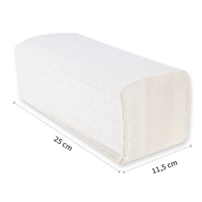 Paper hand towels, 2-ply | recycled paper, V/ZZ-fold, 25cm x 23cm