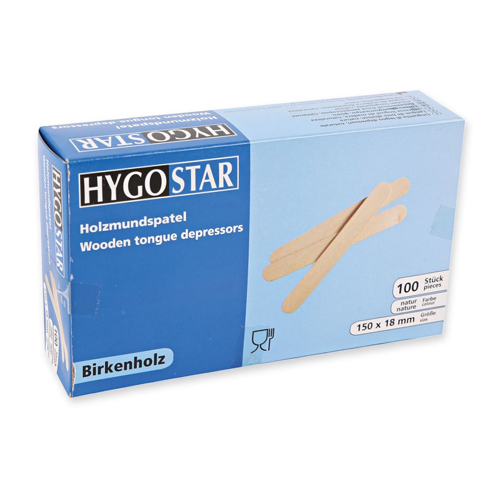 Spatules en bois ECO FRIENDLY, boîte de 100 pièces