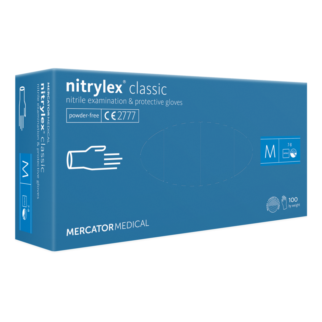 Nitrylex PF Disposable nitrile gloves, powder-free M Blue, 100 pcs.