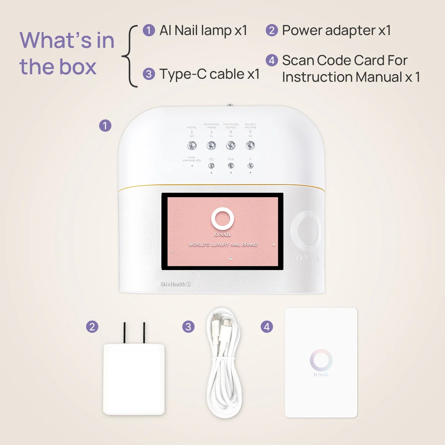 ONAIL AI LED Nail Lamp, purple
