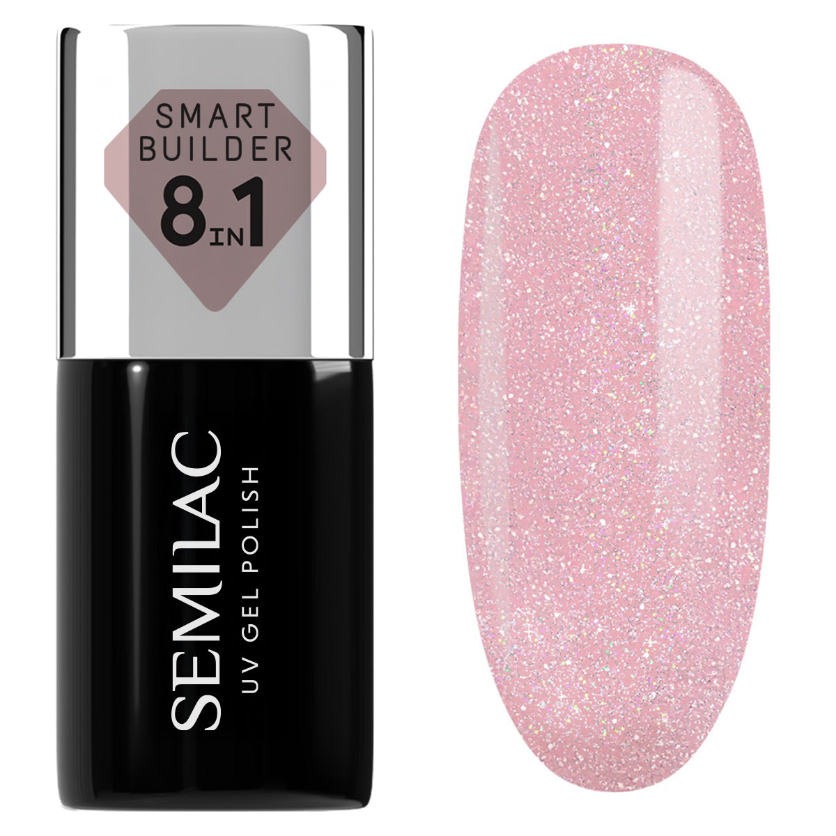 805 Semilac Smart Builder 8-en-1 Glitter Dirty Nude Rose 7 ml