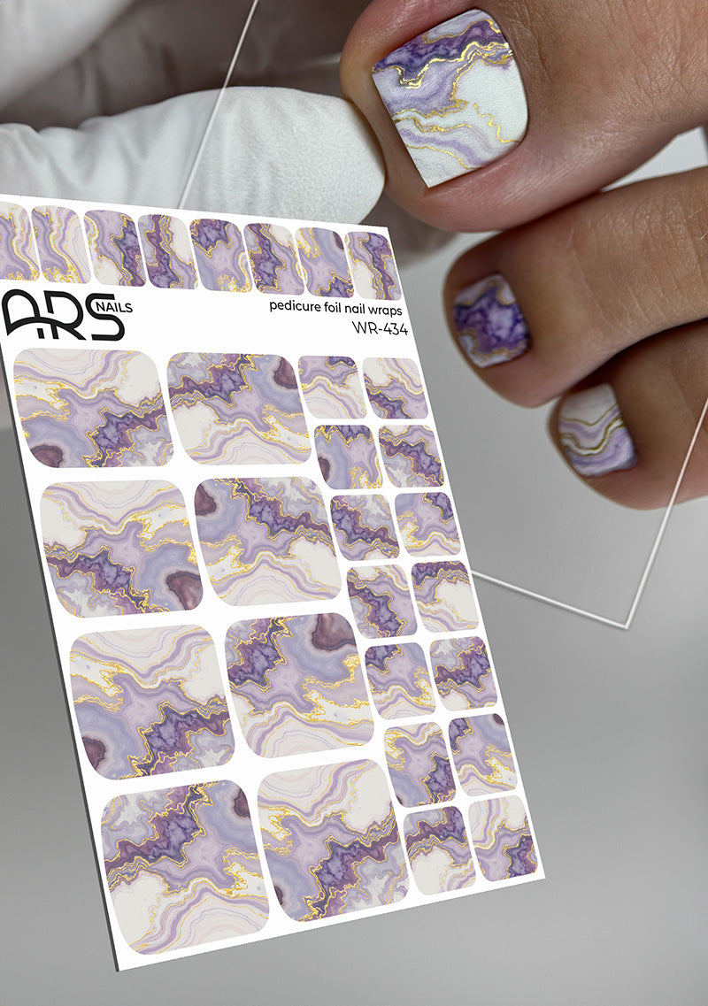 Pedicure cabinet pedicure nail wraps with gold foil [WR-434] 