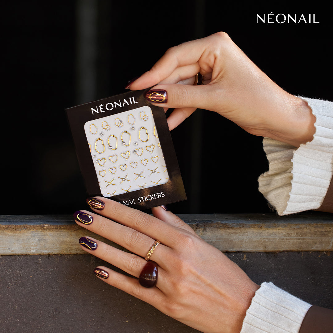 Autocollants pour ongles 3D Neonail 03 – motif abstrait doré