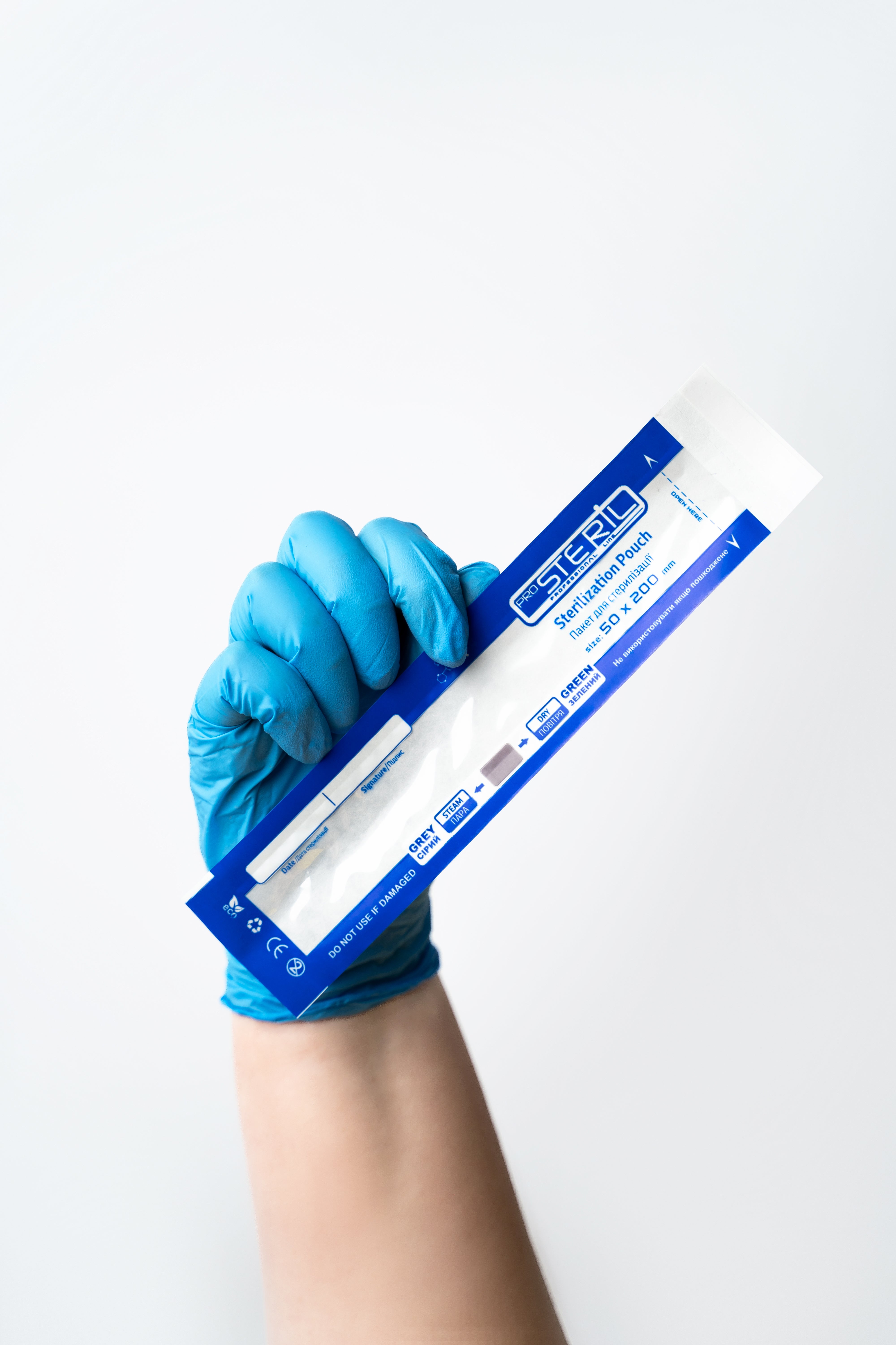 Sacs de stérilisation ProSteril pour stérilisation à l'air chaud et en autoclave, 50 x 200 mm, CPW, transparents avec indicateur, 100 pièces.