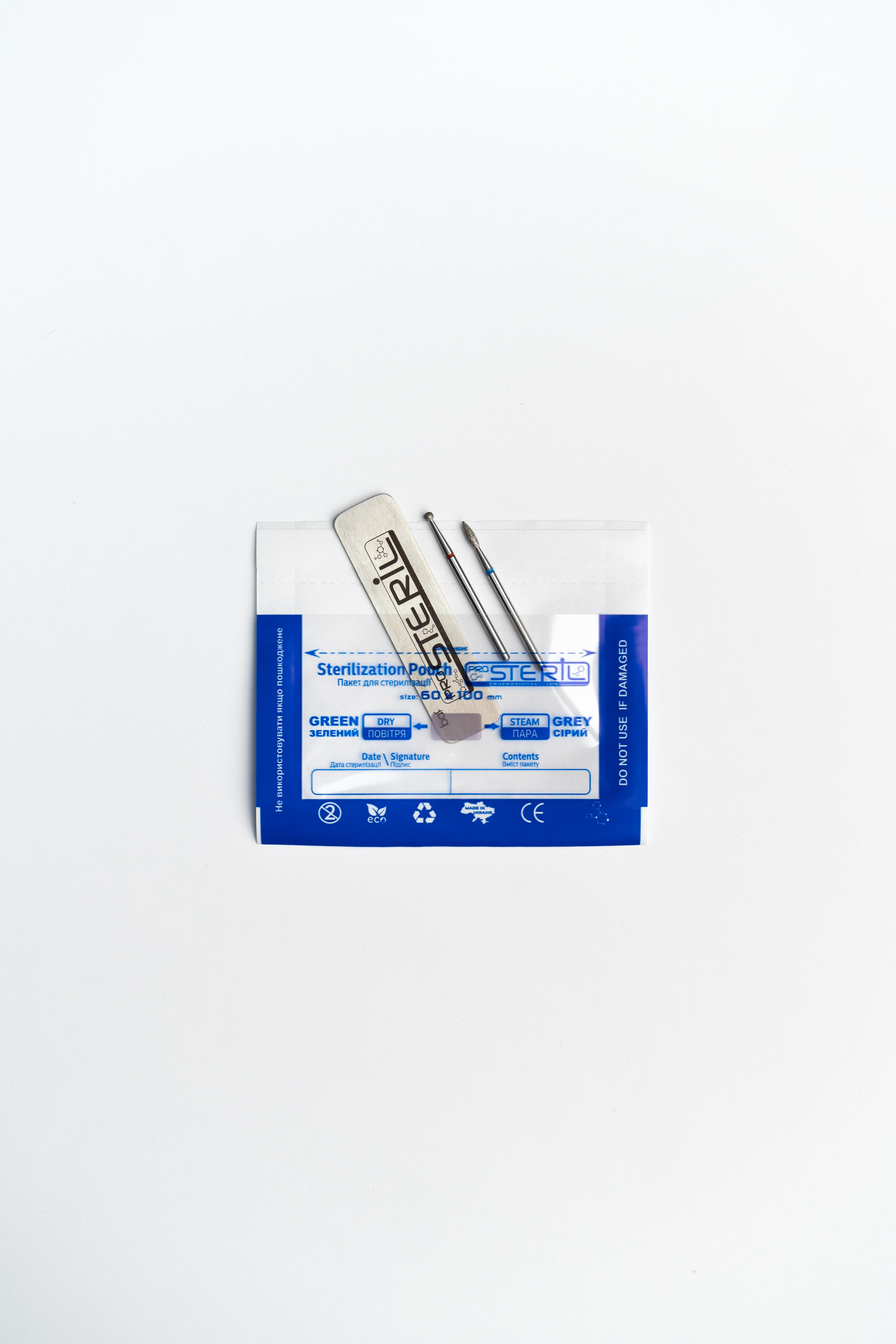 Sacs de stérilisation ProSteril pour stérilisation à l'air chaud et en autoclave, 60 x 100 mm, CPW, transparents avec indicateur, 100 pièces.