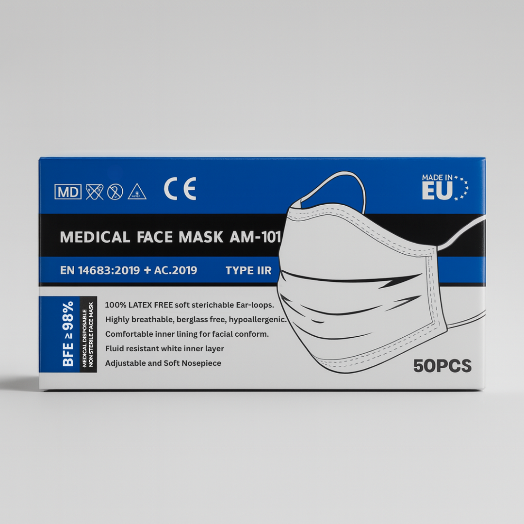 Masque facial médical à usage unique AM-101, TYPE IIR, 50 pièces