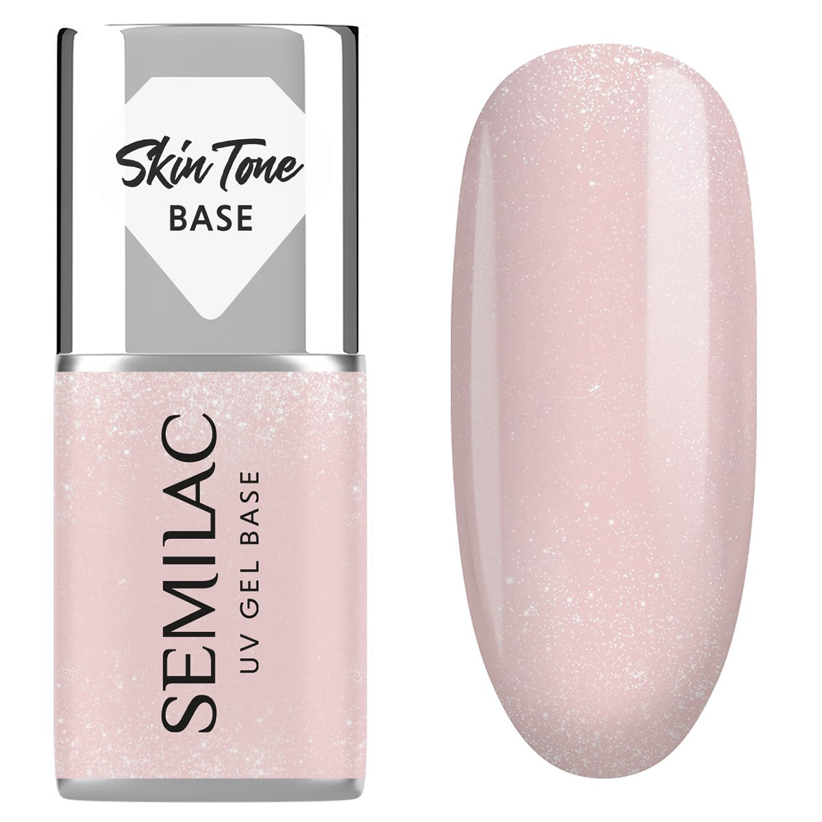 Semilac Base couvrante teint 2 en 1 Glitter Beige 7 ml