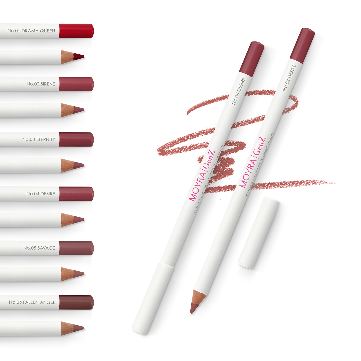 MOYRA GenZ Lipliner & Lip contour and coloring pencil 04 Desire