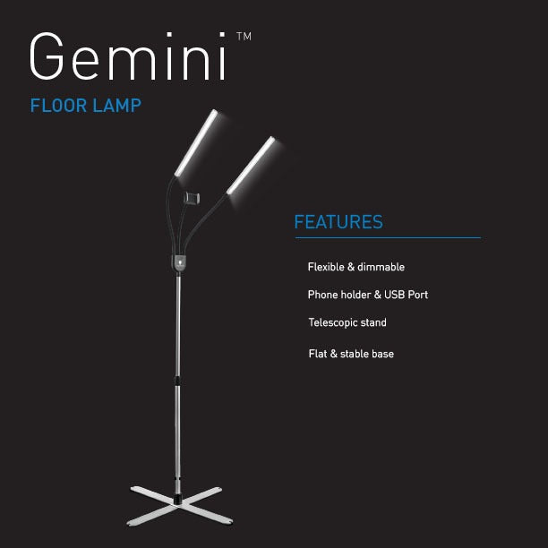 Lampe LED Daylight - Lampe de sol à 2 panneaux pour professionnels [Gemini Floor]