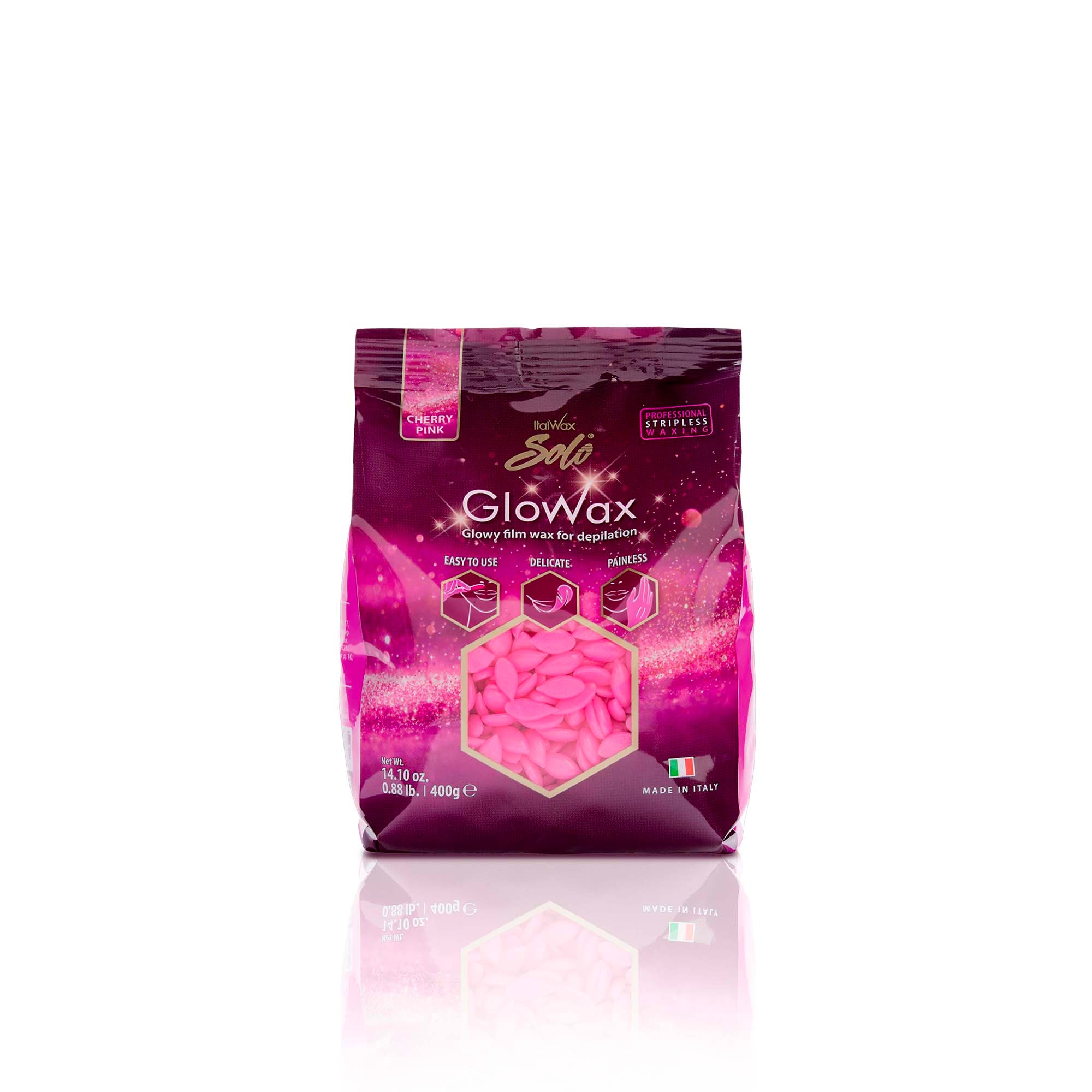 ItalWax SOLO GloWax Film Wax, CHERRY PINK 400 g