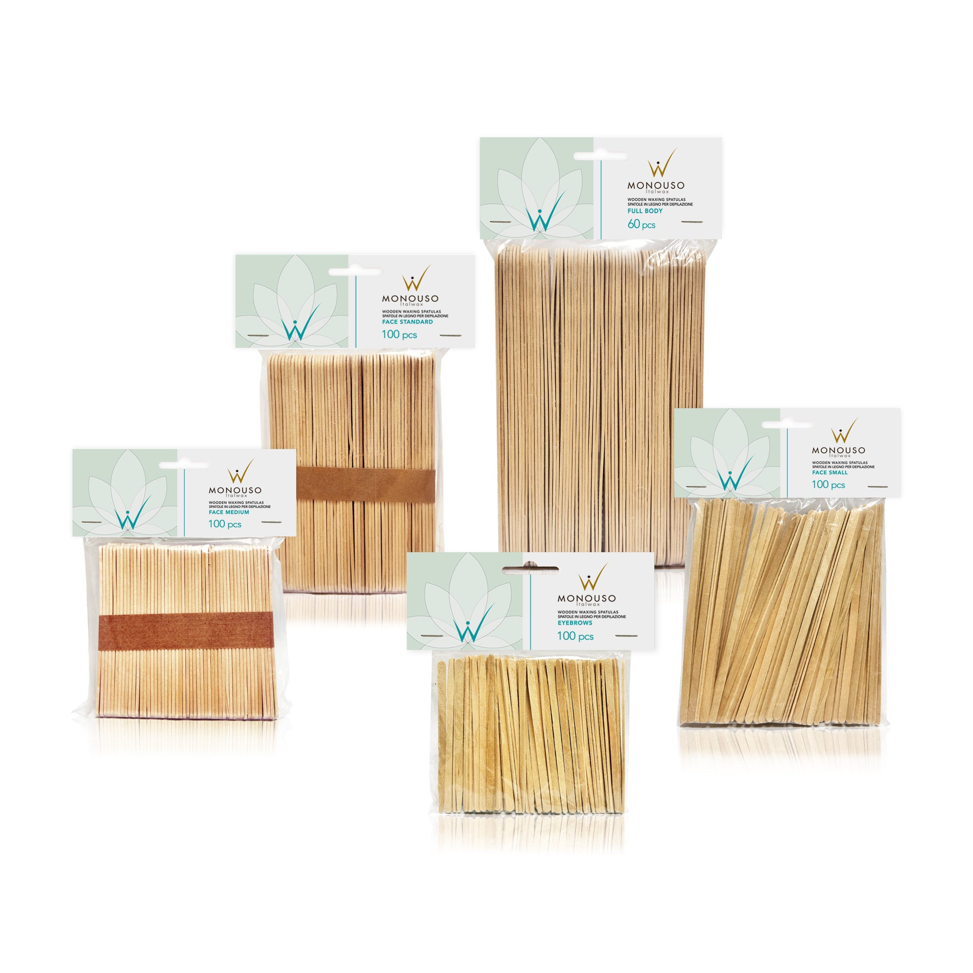 Italwax Spatules en bois pour le cirage, Medium, 114 x 10 x 2 mm, 100 pièces [D000210]