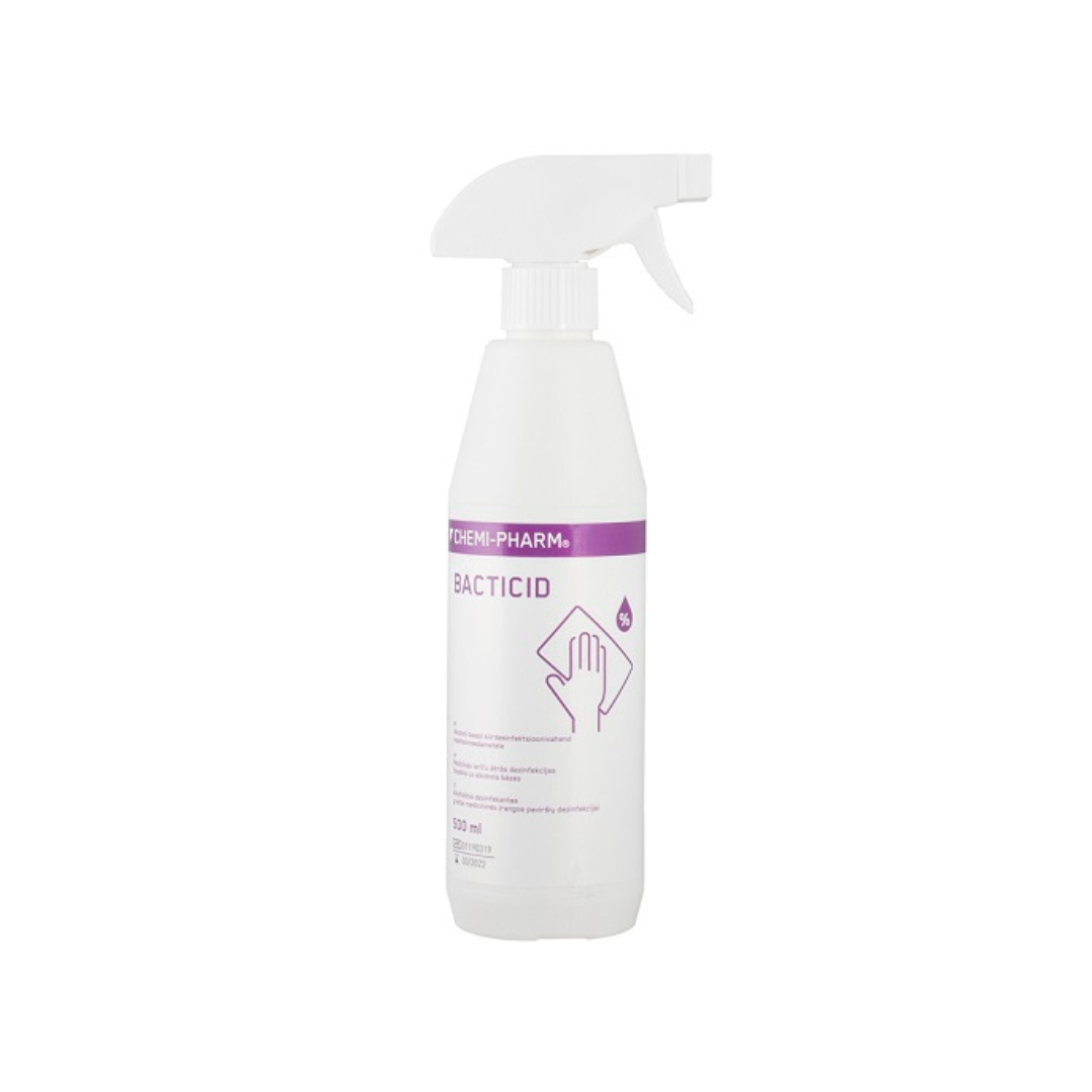 BACTICID, produit pour la désinfection rapide des surfaces, 500 ml, avec vaporisateur