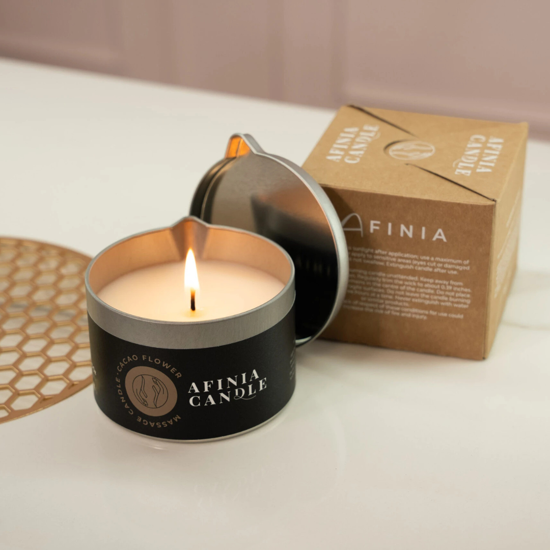 Afinia Aromatic Massage Candle, Cacao Flower, 150 g