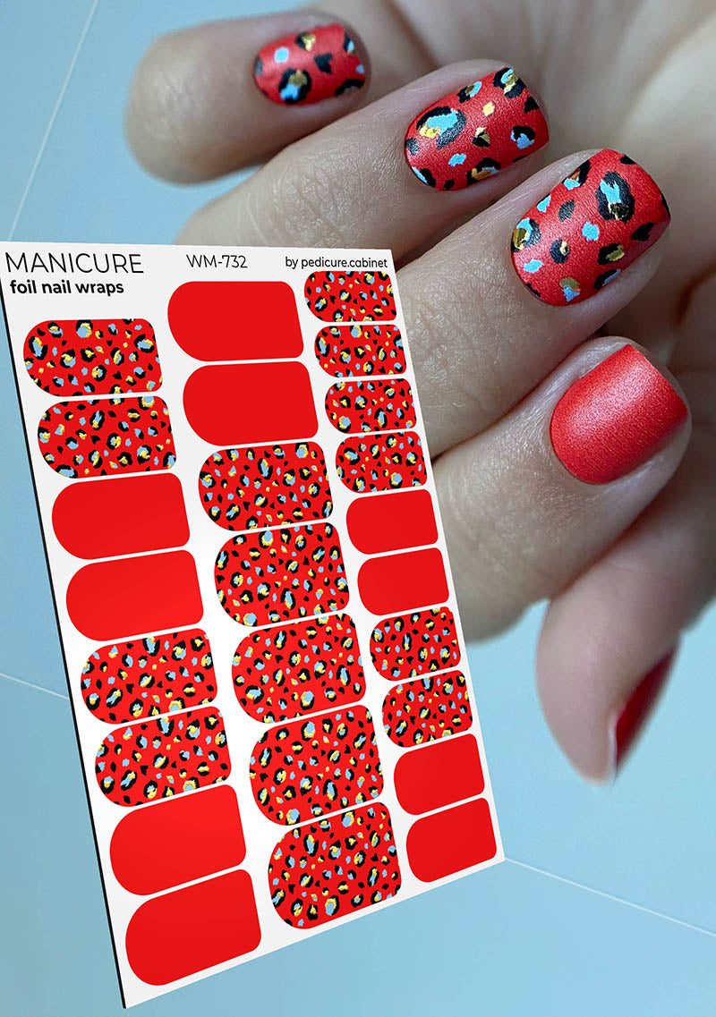 Pedicure cabinet manicure nail wraps with gold foil [WM-732]