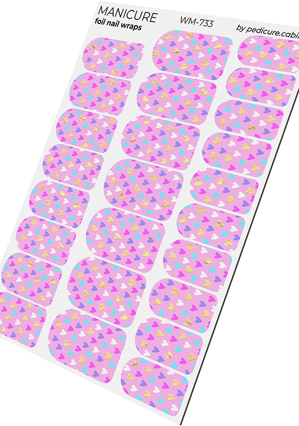 Pedicure cabinet manicure nail wraps with gold foil [WM-733]
