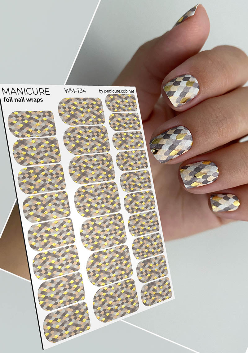 Film de manucure pour salon de pédicure avec feuille dorée [WM-734]